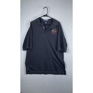 Pine Island Chevy Corvette Polo Shirt Mens XL Black Embroidered Logo Golf USA